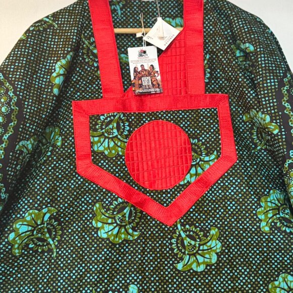 Robe Kaftan Coloré en Wax Africain - Picture 2 of 3